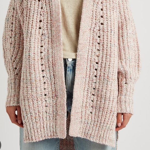 Free People Long Knit Pink Cardigan - Picture 3 of 10